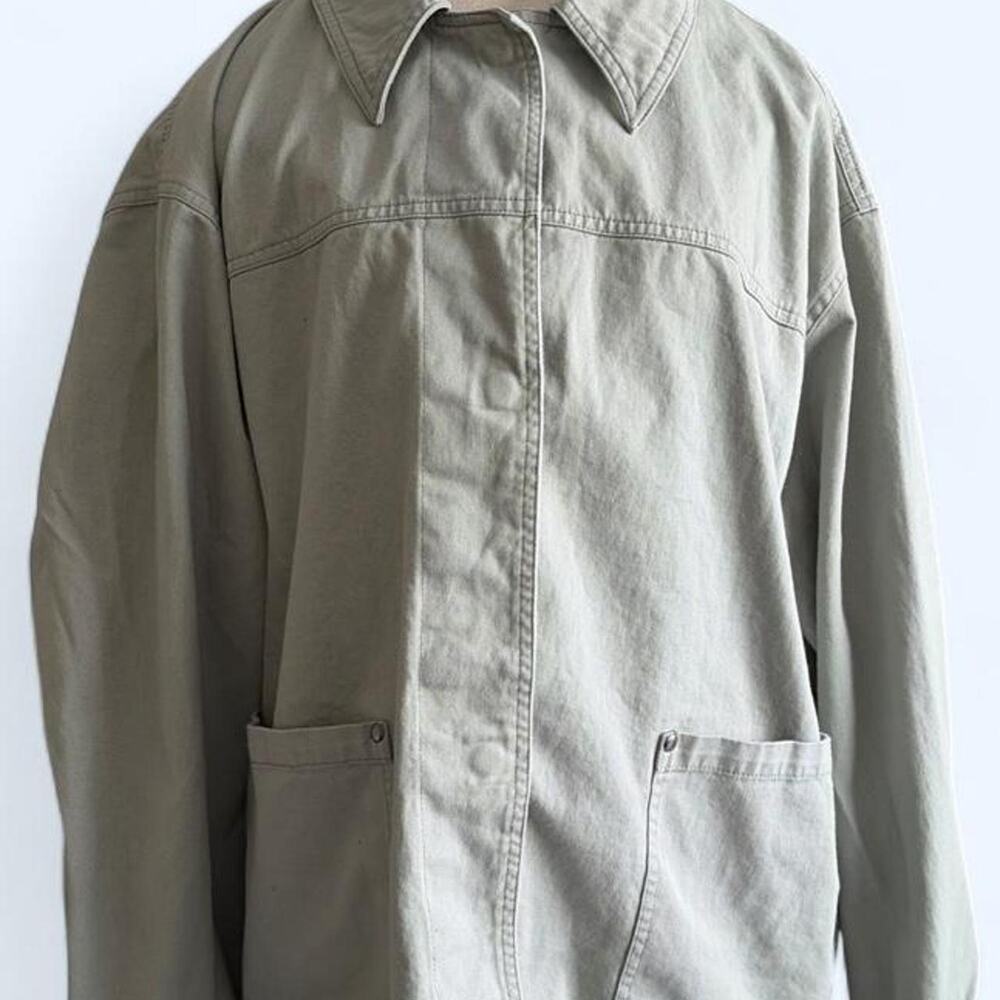 ASOS Design Curve Sage Green Denim Jacket 18 Oversized Western Gorpcore